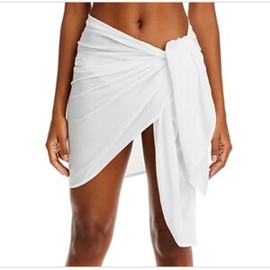 Aqua White Swim Sarong